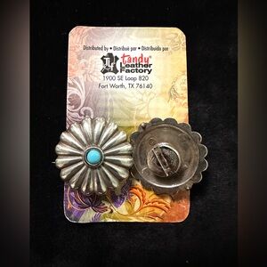 Turquoise Southwest Daisy Concho 2/each  NIP